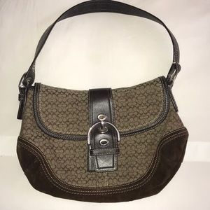 Coach signature print shoulder bag purse